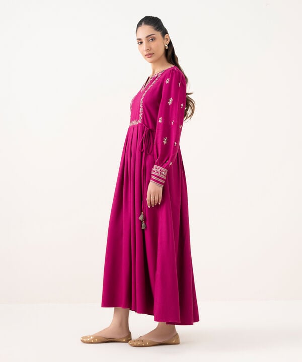 Embroidered Viscose Marina Dress