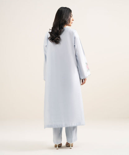 2 Piece - Embroidered Cotton Net Suit