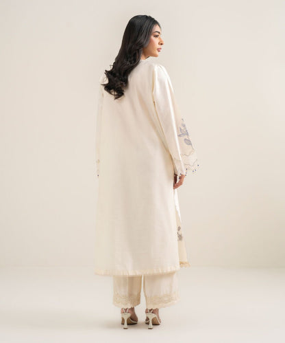 2 Piece - Embroidered Cotton Net Suit