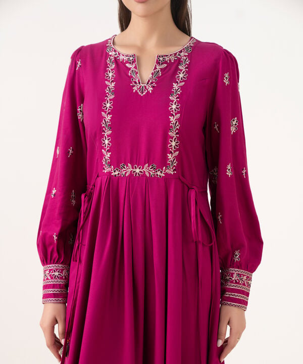 Embroidered Cambric Flared Shirt