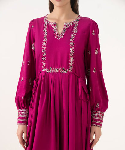 Embroidered Cambric Flared Shirt