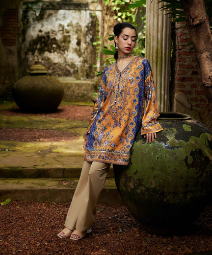 Printed Viscose Satin Shirt