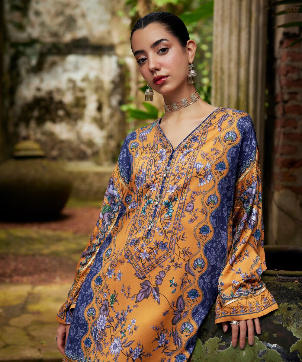 Printed Viscose Satin Shirt
