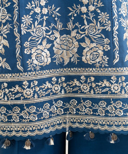 3 Piece - Embroidered Cotton Net Suit