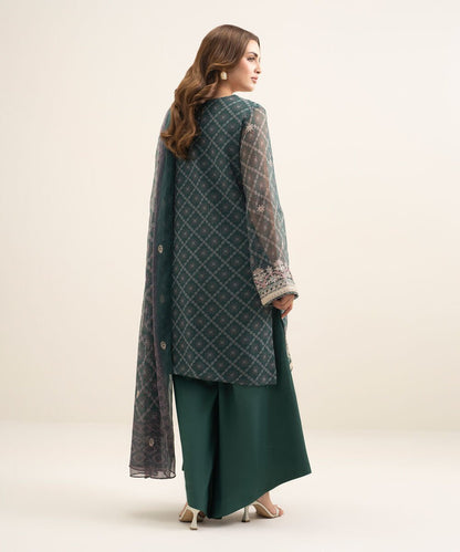 3 Piece - Embroidered Chiffon Suit