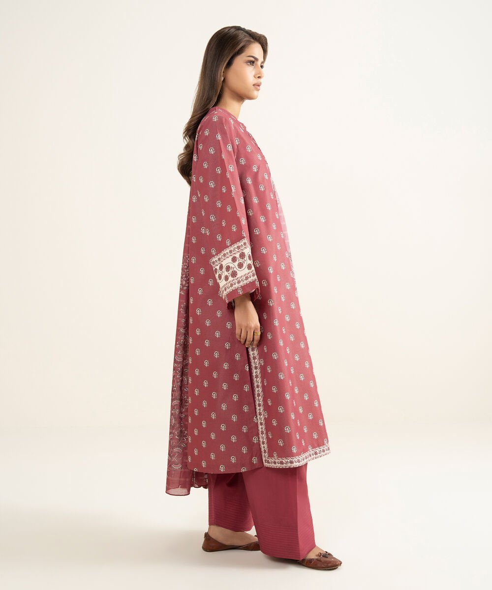 3 Piece - Printed Zari Lawn Suit