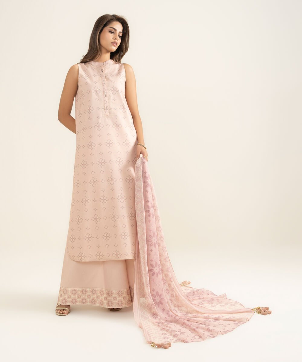 3 Piece - Printed Zari Lawn Suit