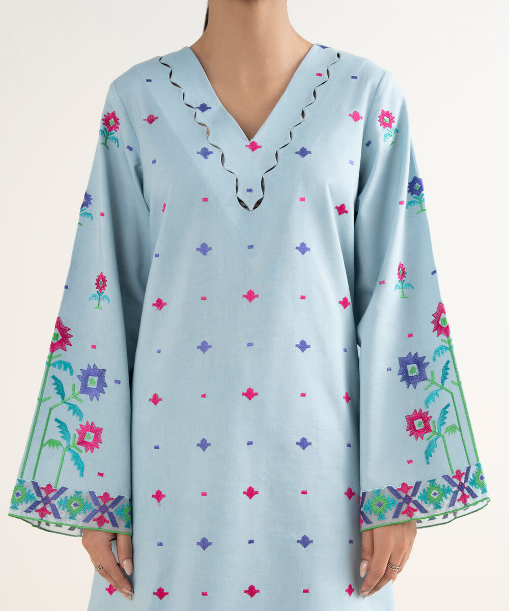 3 Piece - Embroidered Cotton Viscose Suit