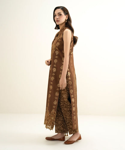 3 Piece - Embroidered Jacquard Suit