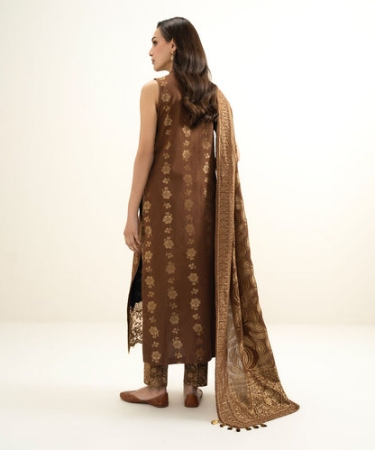 3 Piece - Embroidered Jacquard Suit