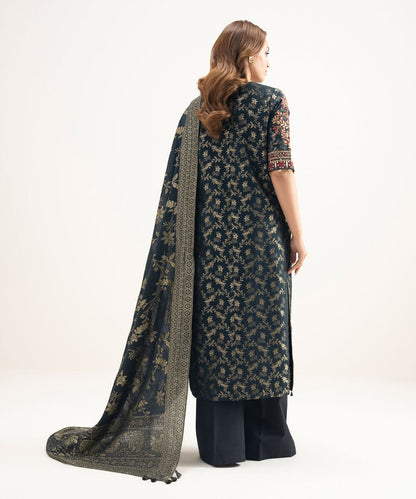 3 Piece - Embroidered Jacquard Suit