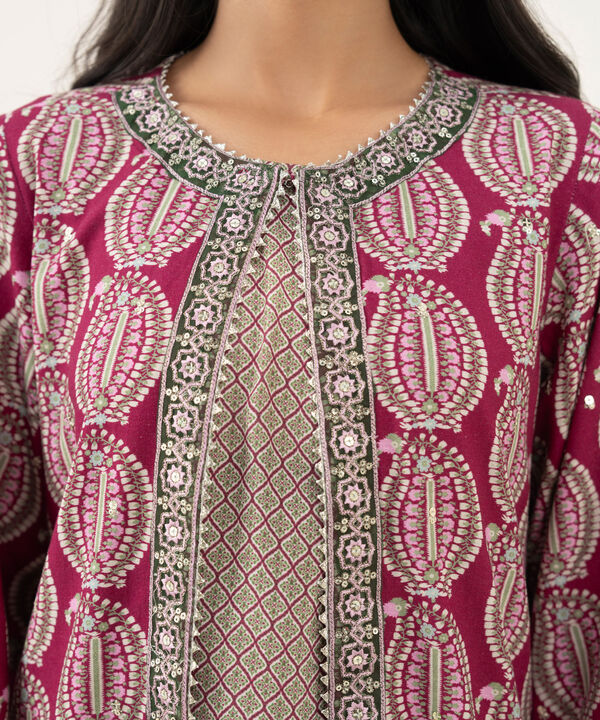 3 Piece - Embroidered Viscose Suit