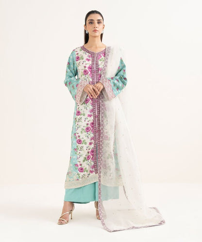 3 Piece - Embroidered Dobby Suit