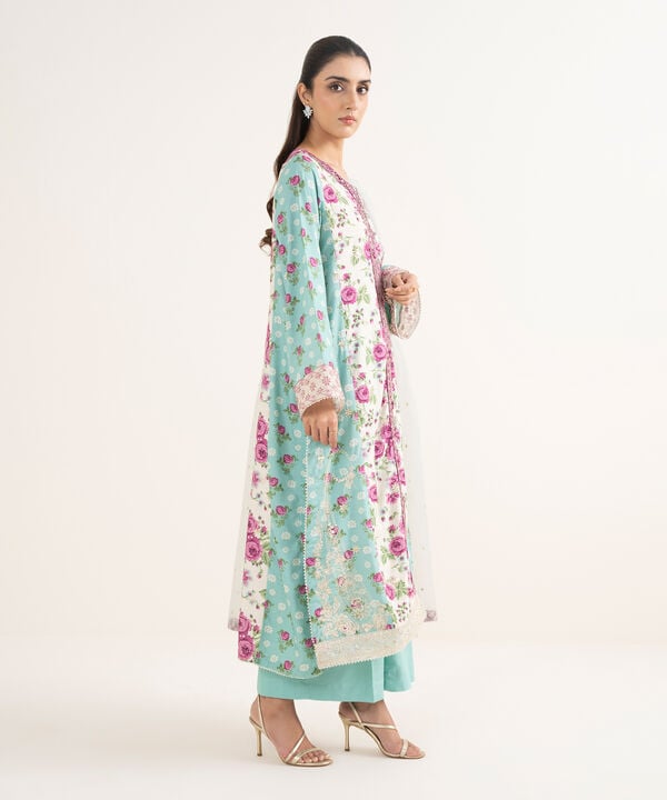 3 Piece - Embroidered Dobby Suit