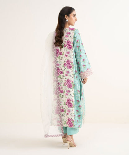 3 Piece - Embroidered Dobby Suit