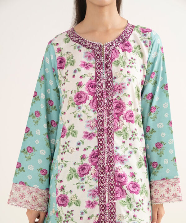 3 Piece - Embroidered Dobby Suit