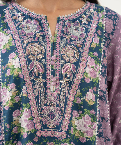 3 Piece - Embroidered Viscose Suit