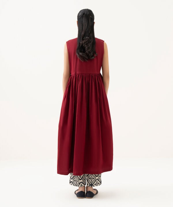Embroidered Cotton Satin Pishwas