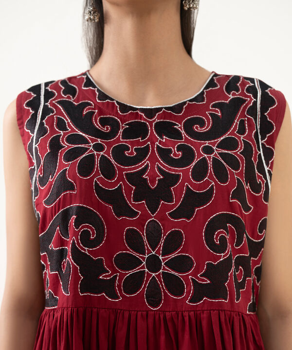 Embroidered Cotton Satin Pishwas
