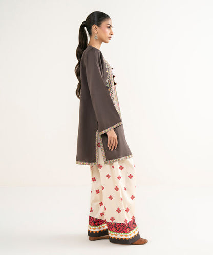 Embroidered Cotton Satin Shirt