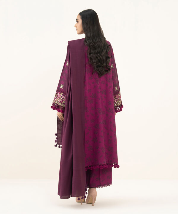 3 Piece - Embroidered Twill Suit