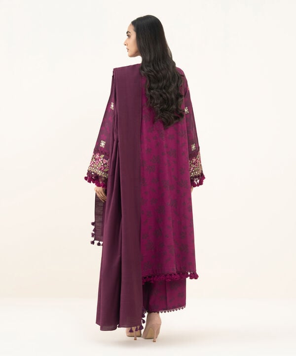 3 Piece - Embroidered Twill Suit