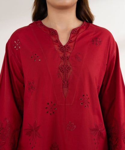 3 Piece - Embroidered Cotton Suit