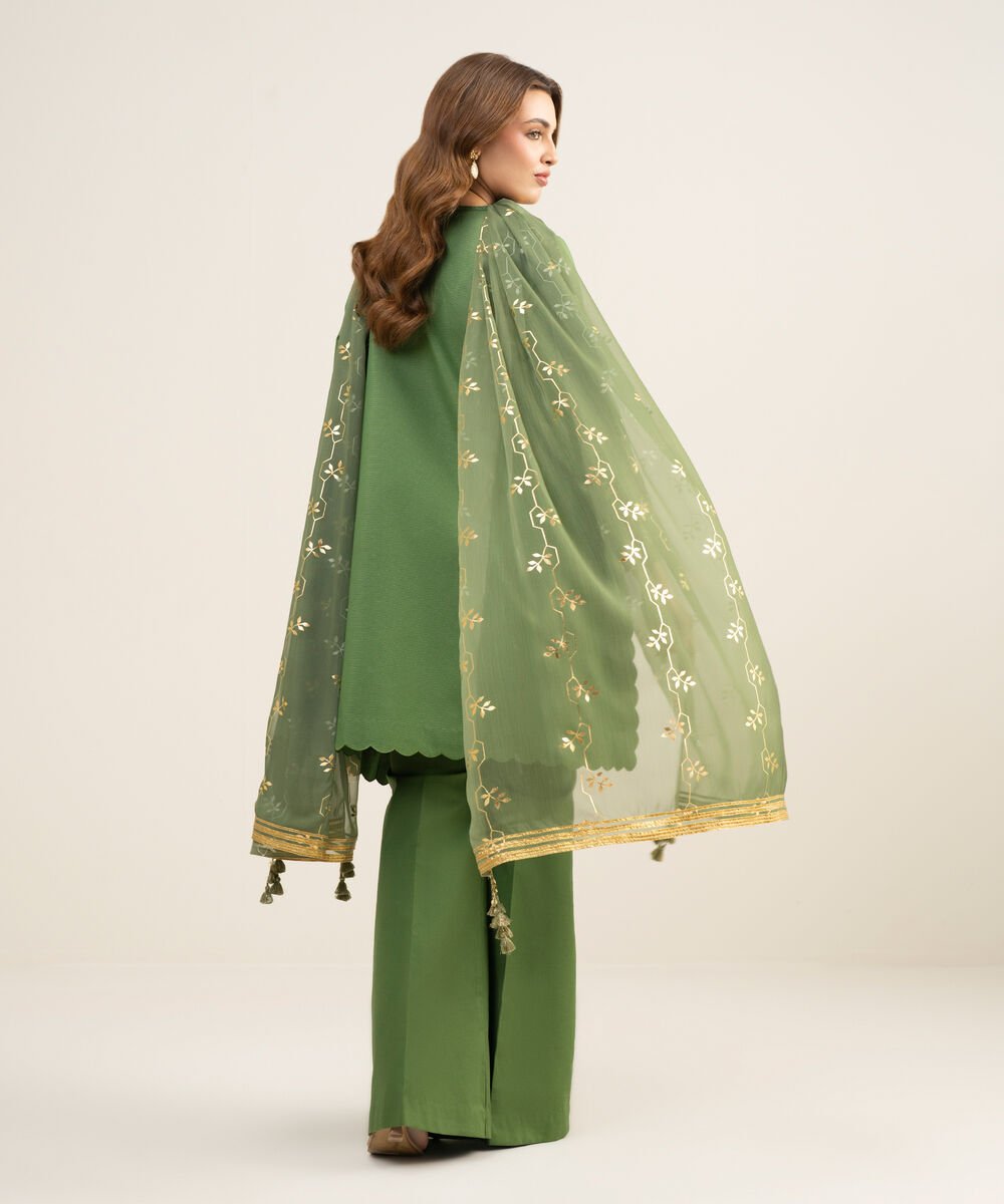 3 Piece - Embroidered Zari Lawn Suit