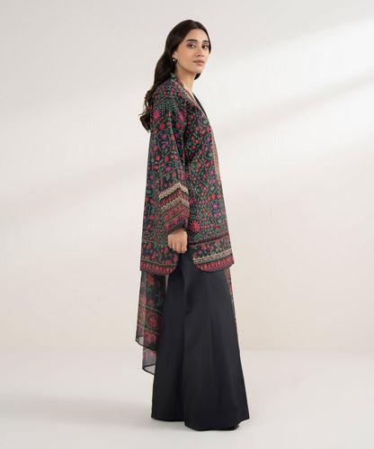 3 Piece - Embroidered Silk Suit