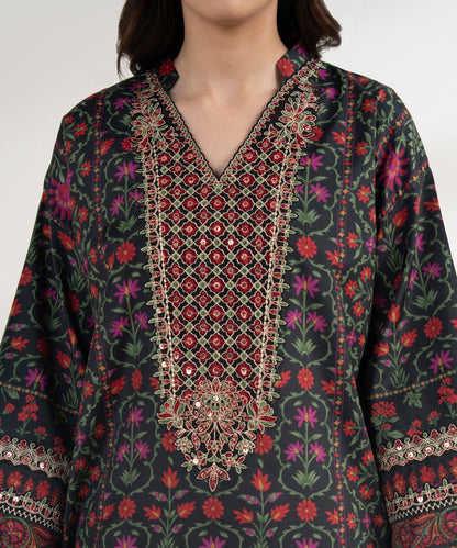 3 Piece - Embroidered Silk Suit