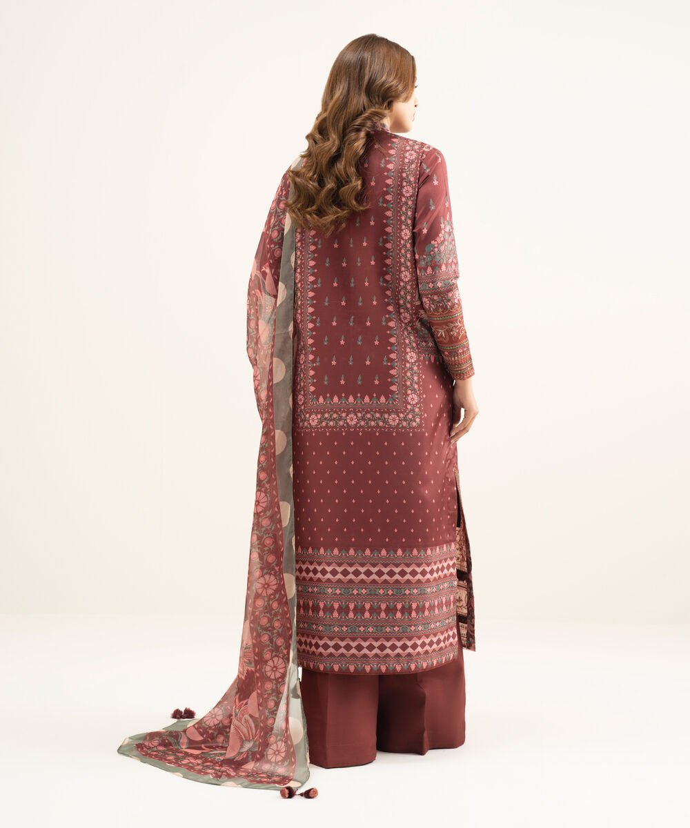 3 Piece - Embroidered Silk Suit