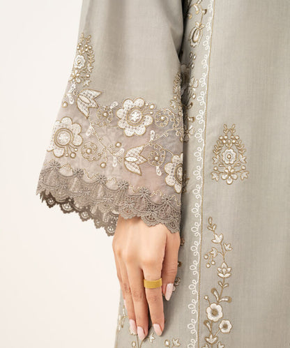 3 Piece - Embroidered Linen Suit
