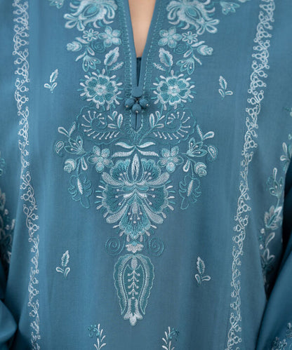 3 Piece - Embroidered Linen Suit