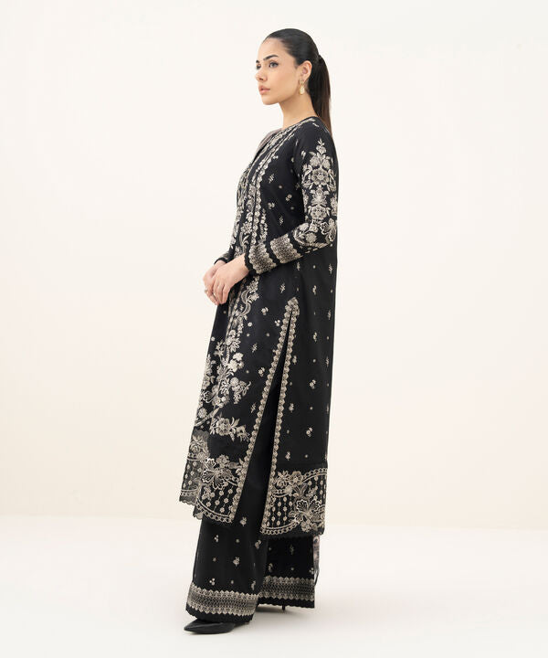 3 Piece - Embroidered Twill Suit