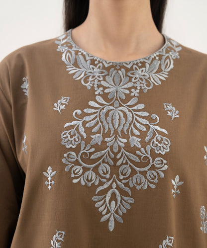 3 Piece - Embroidered Cotton Suit