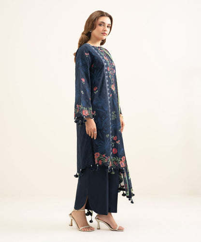3 Piece - Embroidered Cotton Jacquard Suit