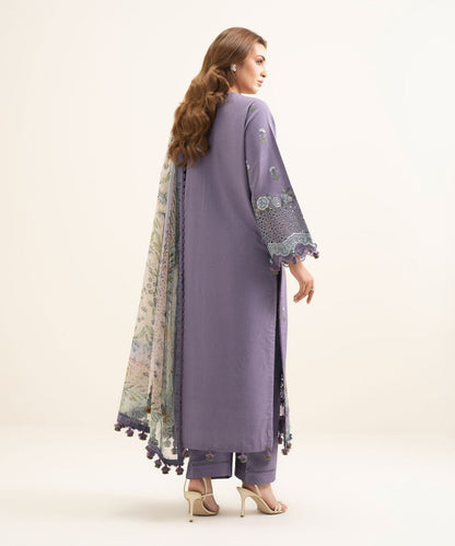 3 Piece - Embroidered Dobby Suit