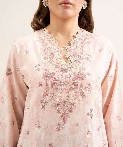 3 Piece - Embroidered Cotton Jacquard Suit