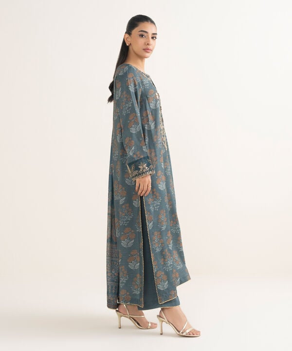 3 Piece - Embroidered Dobby Suit