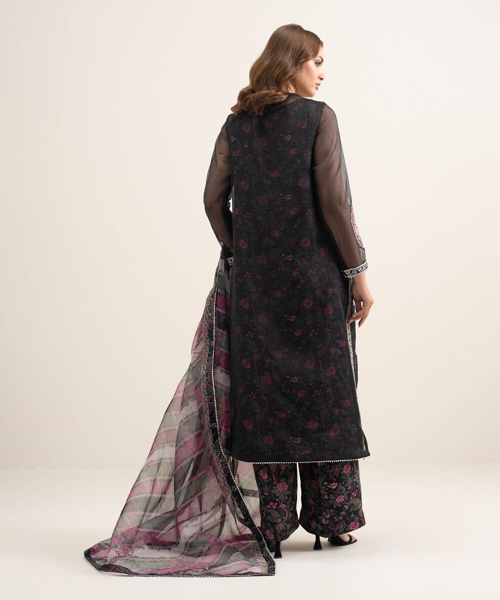 3 Piece - Embroidered Organza Suit