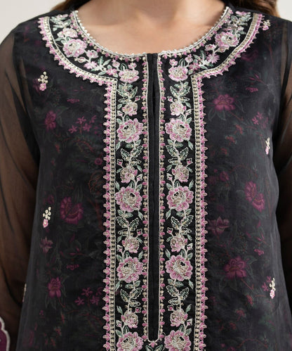3 Piece - Embroidered Organza Suit