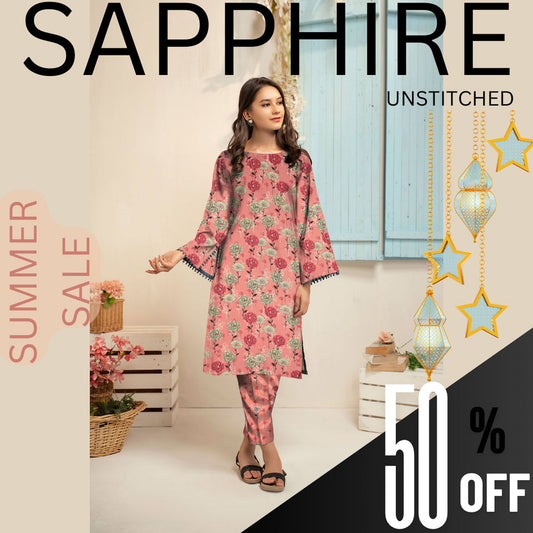 2 Pieces Unstitched Digital Print Suit LD 806