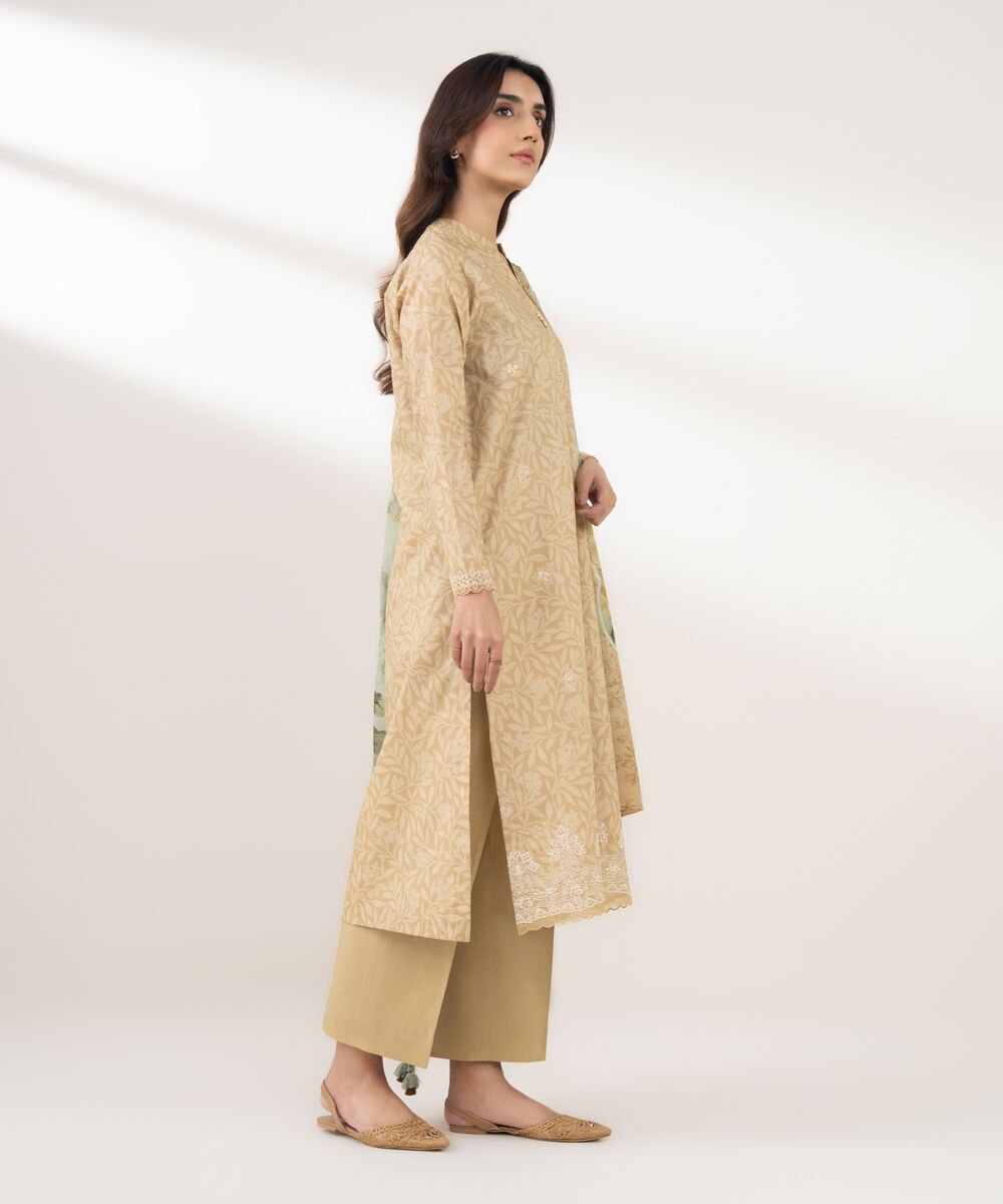 3 Piece - Embroidered Zari Lawn Suit