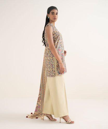 3 Piece - Embroidered Cotton Suit