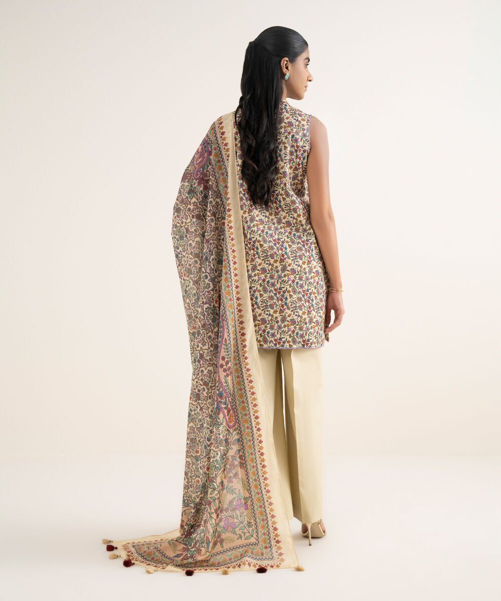 3 Piece - Embroidered Cotton Suit