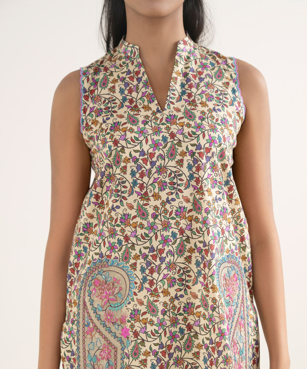 3 Piece - Embroidered Cotton Suit