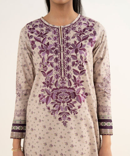 3 Piece - Embroidered Cotton Suit