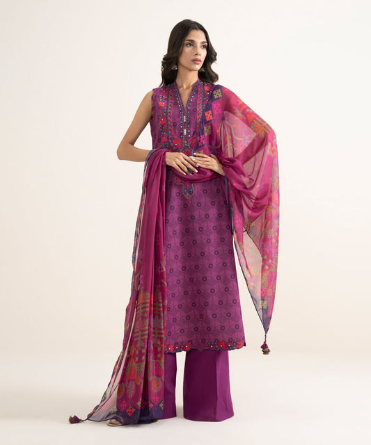 3 Piece - Embroidered Lawn Suit