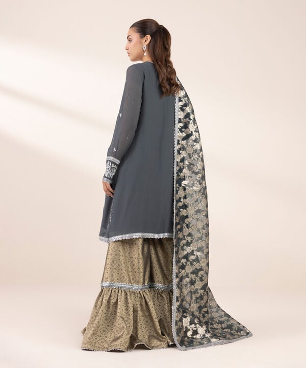 3 Piece - Embroidered Chiffon Suit (Stitched)