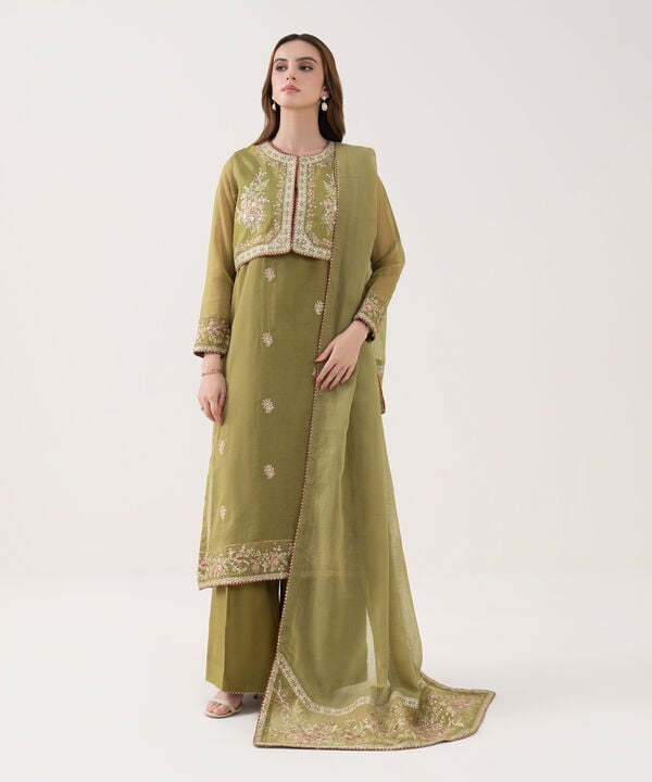3 Piece - Embroidered Karandi Suit
